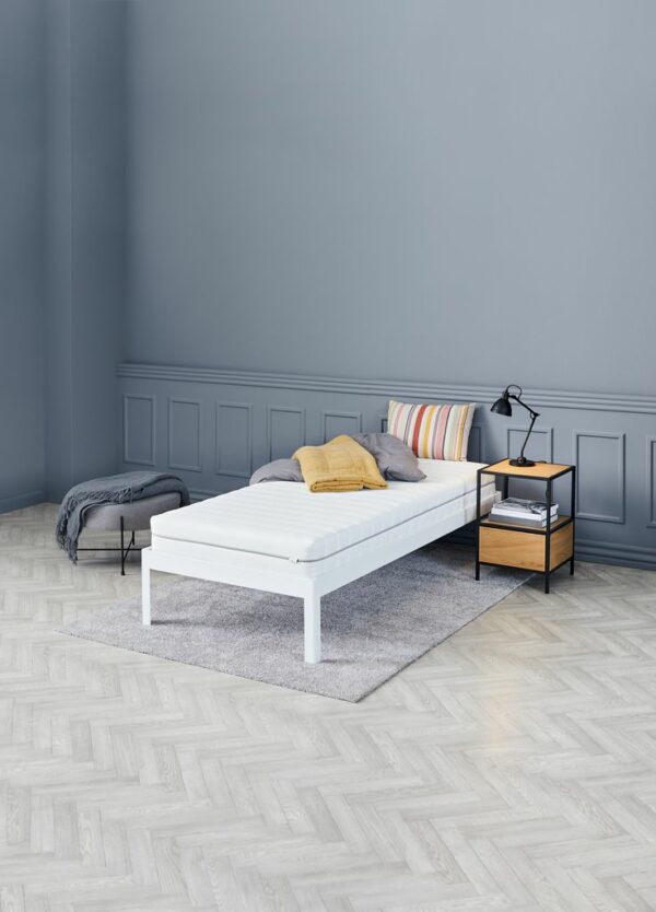 Bedside table TRAPPEDAL 1 draw oak/black JYSK