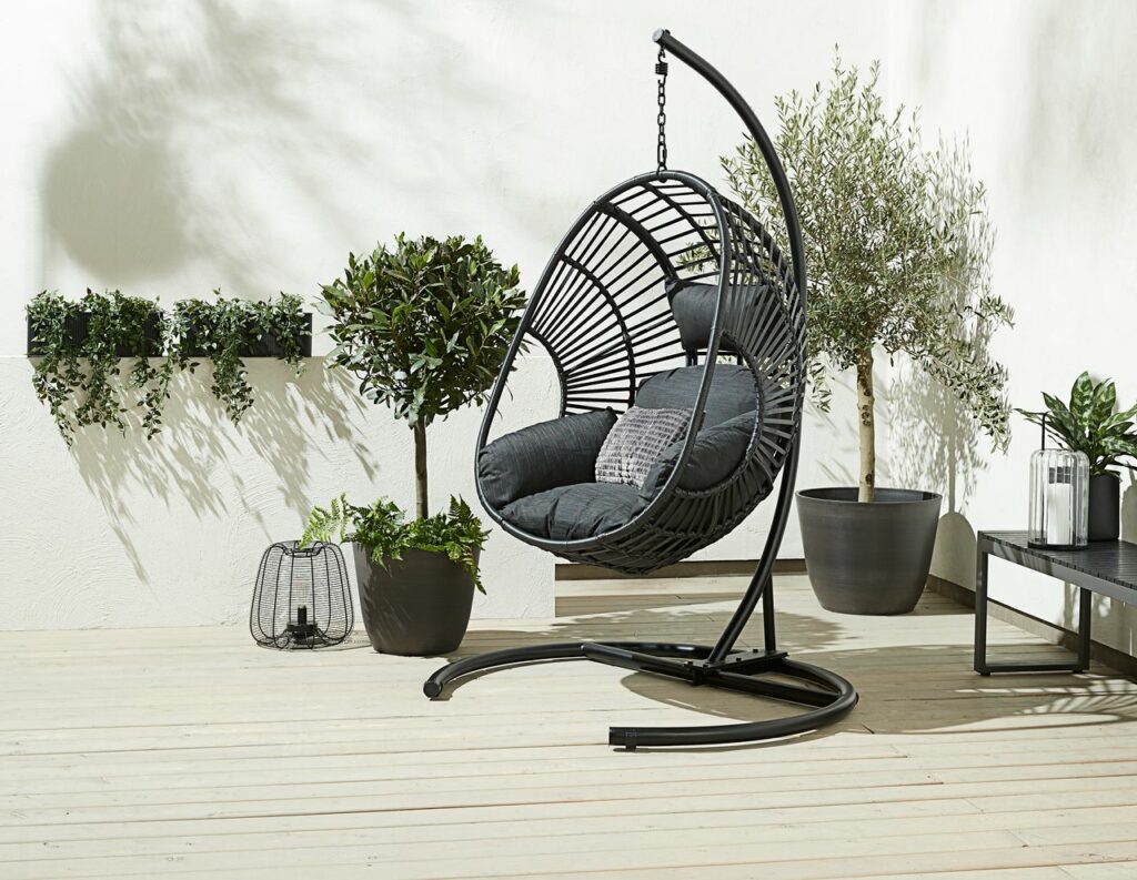 Hanging chair GJERN black JYSK