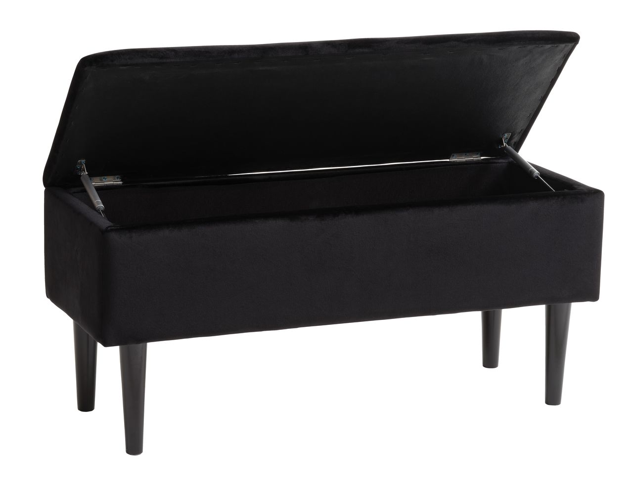 Bench BADSTED w/storage velvet black JYSK