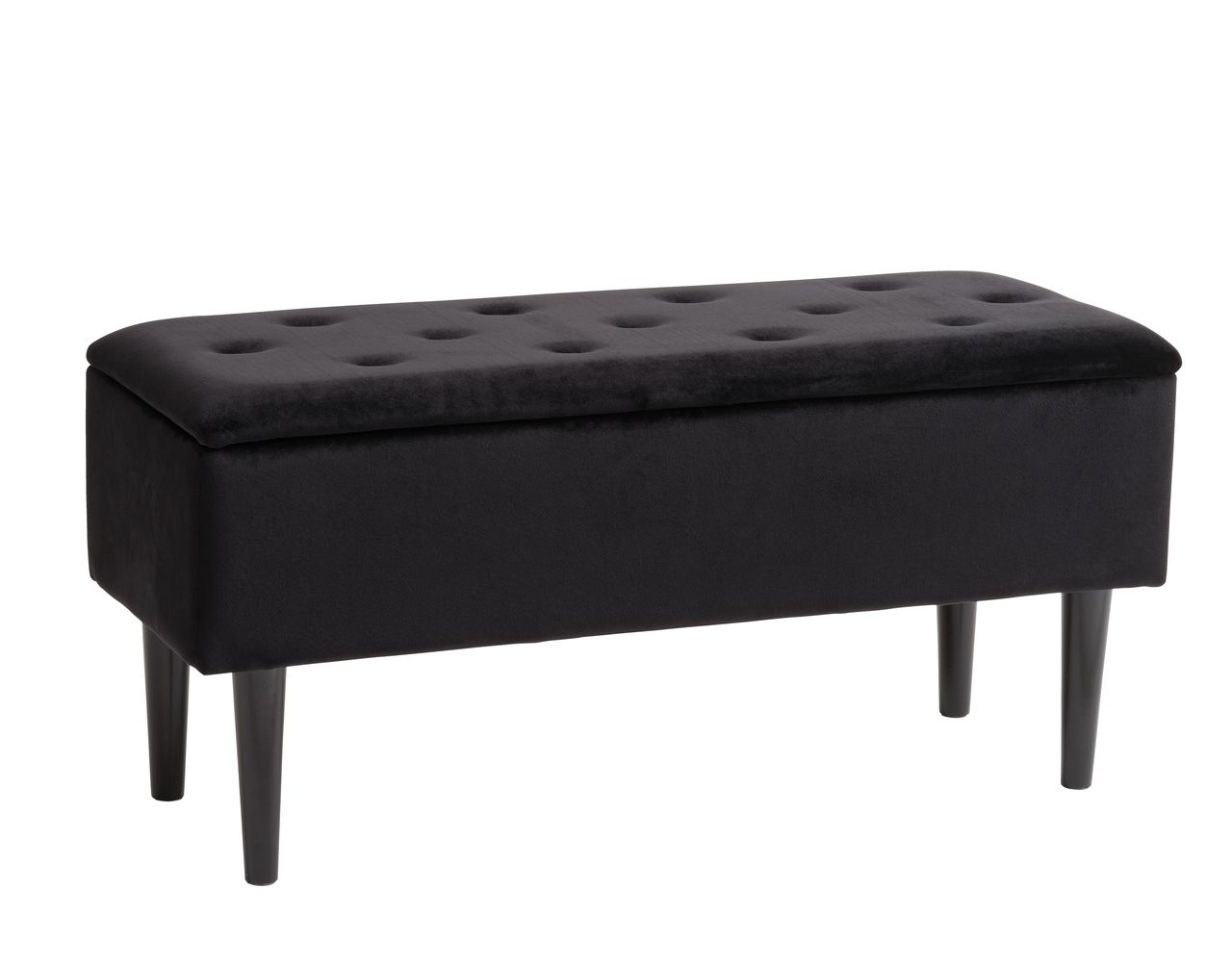 Bench BADSTED w/storage velvet black JYSK