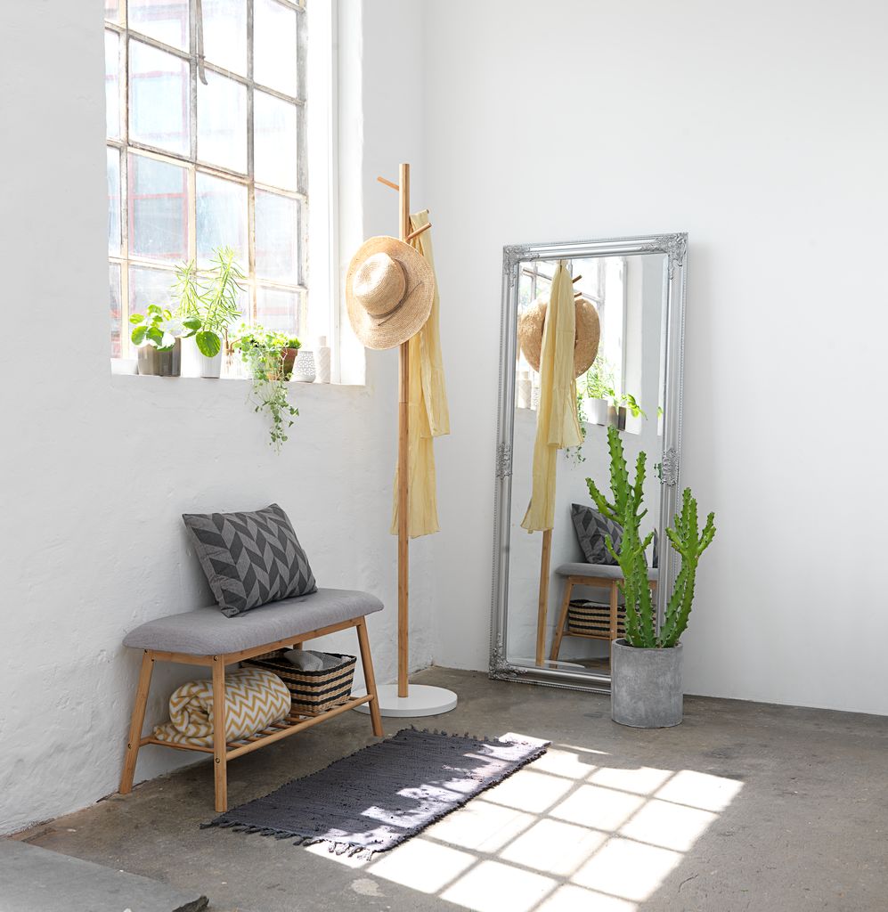 Coat stand VANDSTED white/bamboo JYSK