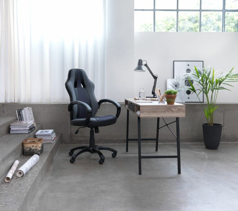 Desk ABBETVED 48x120 oak/black JYSK