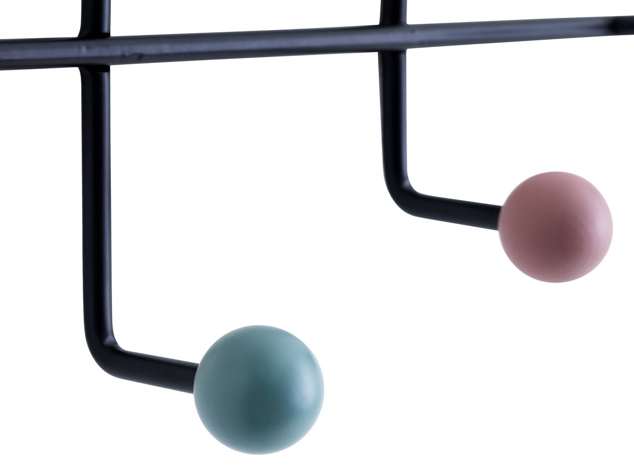 Coat rack GAMBY 6 coloured hooks/black JYSK