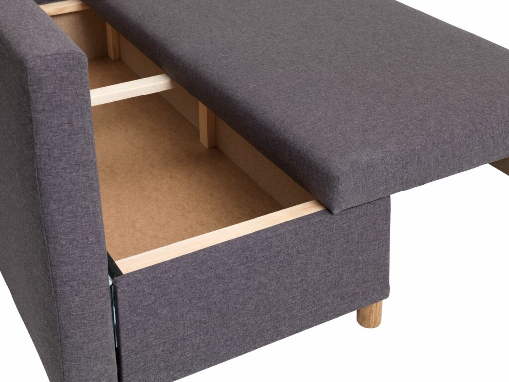 Sofa bed chaise longue HAMPEN grey JYSK