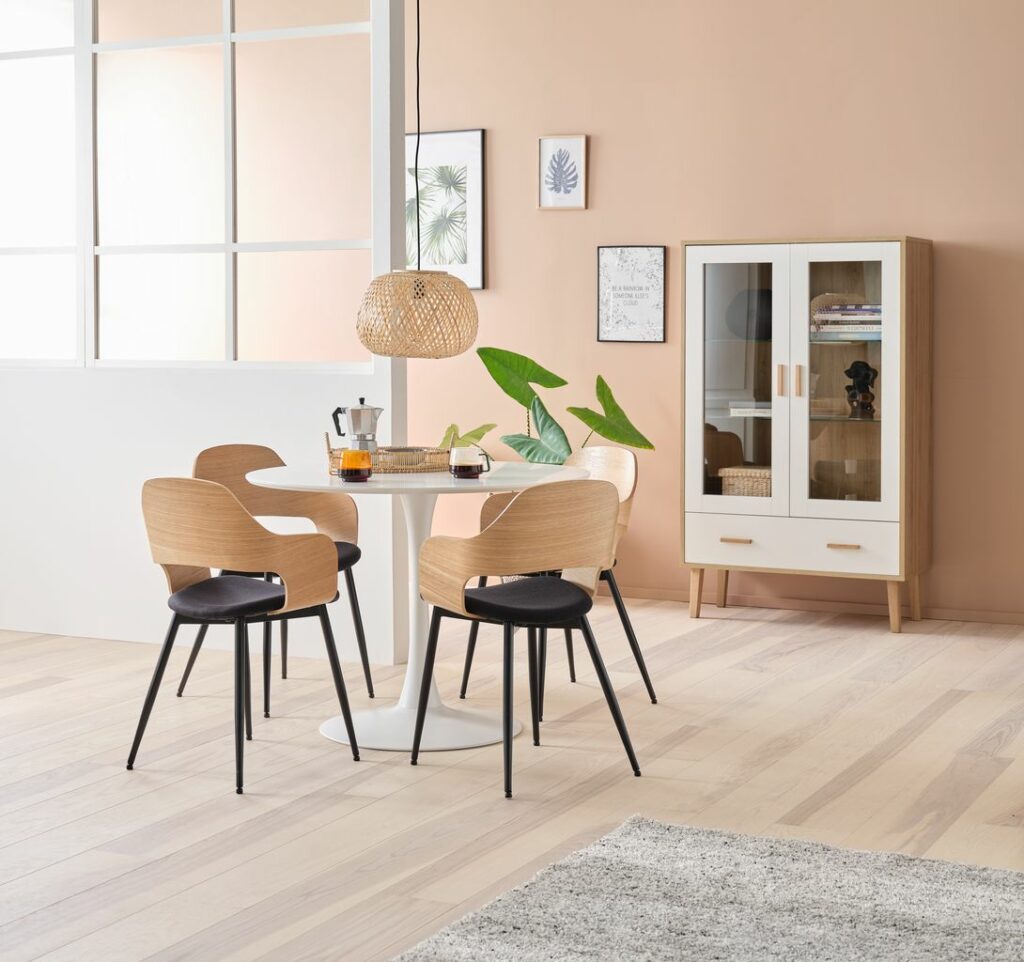 Dining chair HVIDOVRE oak/black JYSK