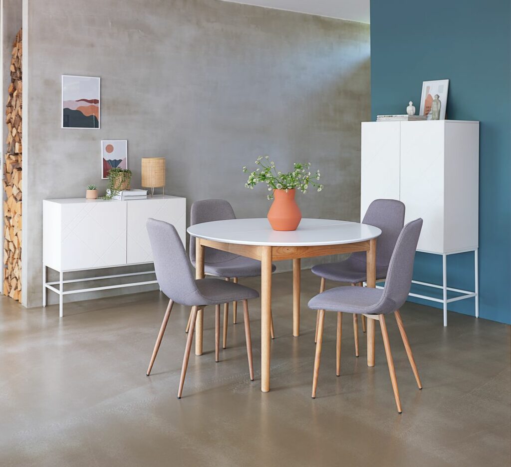 Dining table MARSTRAND D.110/110x200 wh. JYSK