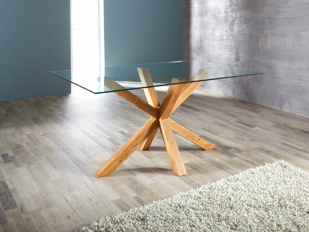 Dining table AGERBY 90x160 glass/oak - JYSK