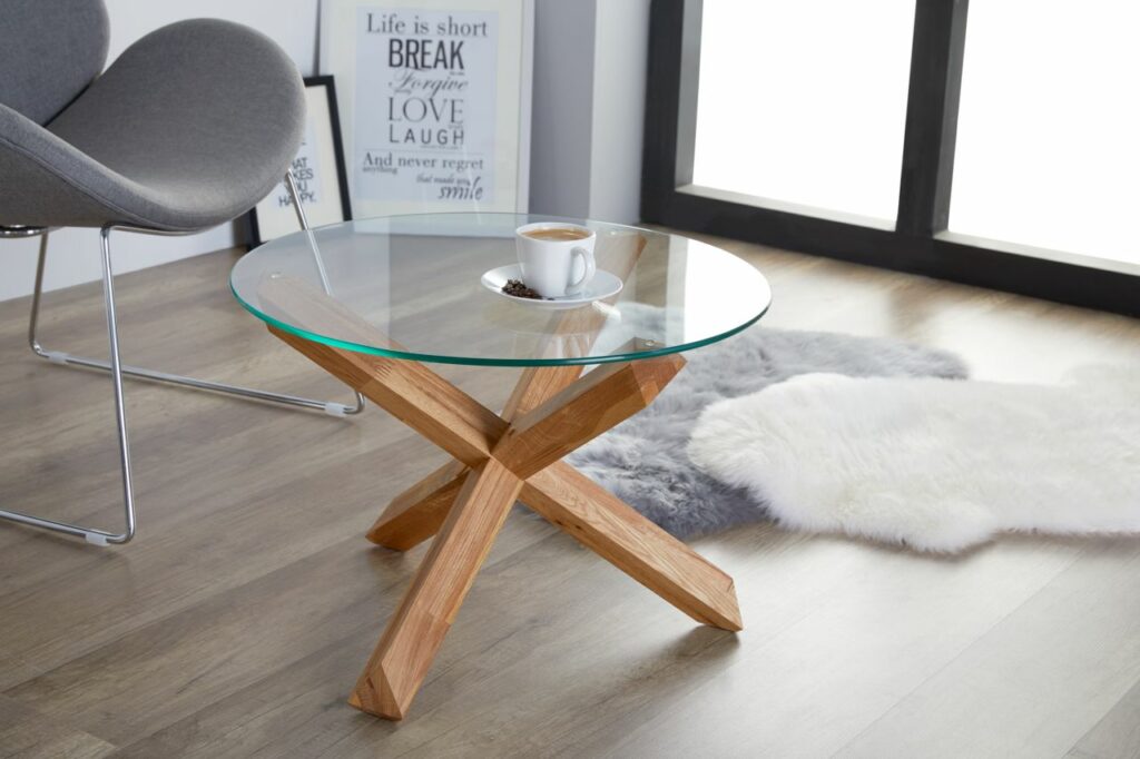 Coffee table AGERBY D.60 glass/oak JYSK