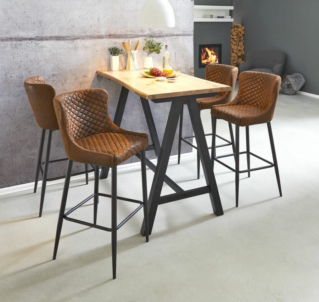 Bar table SANDBY 71x128 natural oak/black - JYSK