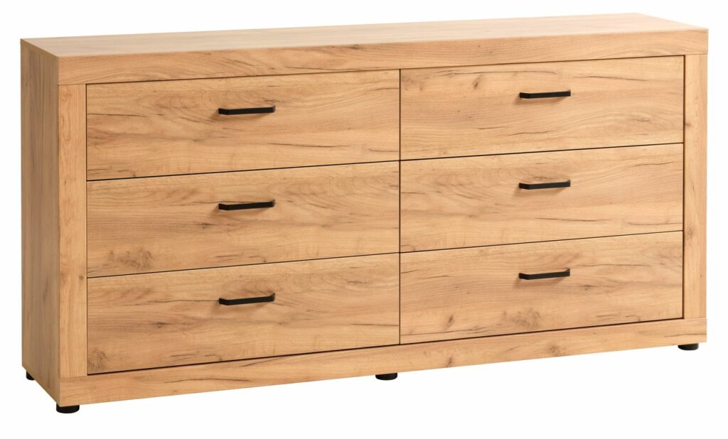 3+3 drawers chest LINTRUP oak JYSK
