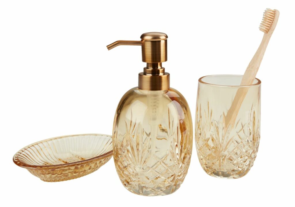 Toothbrush holder EDSVALLA recycled glass yellow JYSK