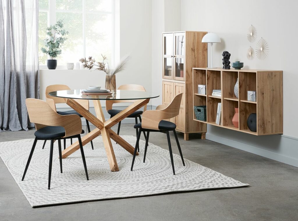 Dining chair HVIDOVRE oak/black JYSK