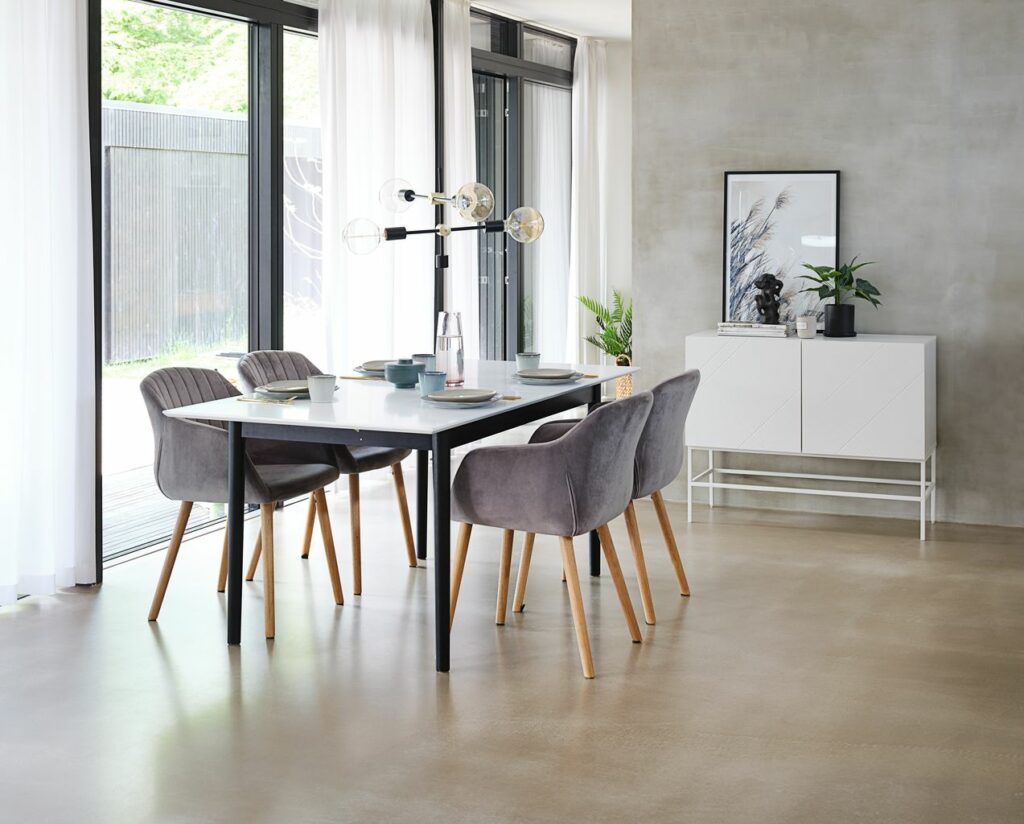 Dining table MARSTRAND L180/260 wh/black JYSK