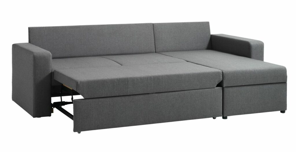 Sofa bed chaise longue VILS light grey JYSK