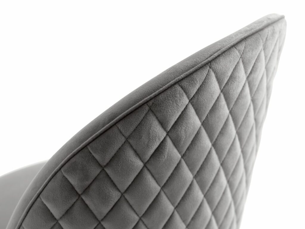 Dining chair KOKKEDAL velvet grey/black - JYSK