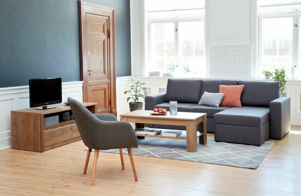 Sofa bed chaiselongue VILS dark grey JYSK