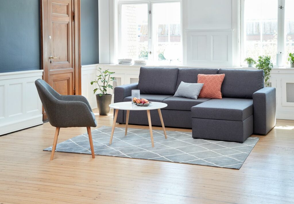 Sofa bed chaiselongue VILS dark grey JYSK