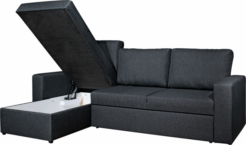 Sofa bed chaiselongue VILS dark grey JYSK