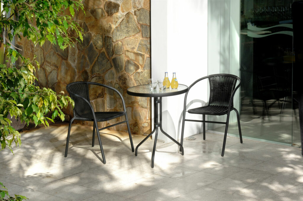 Stacking chair GRENAA steel/PE black JYSK