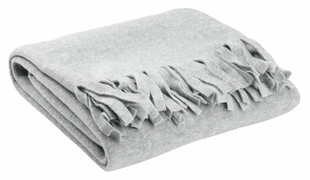 Throw KARVE fleece 130x170 light grey JYSK