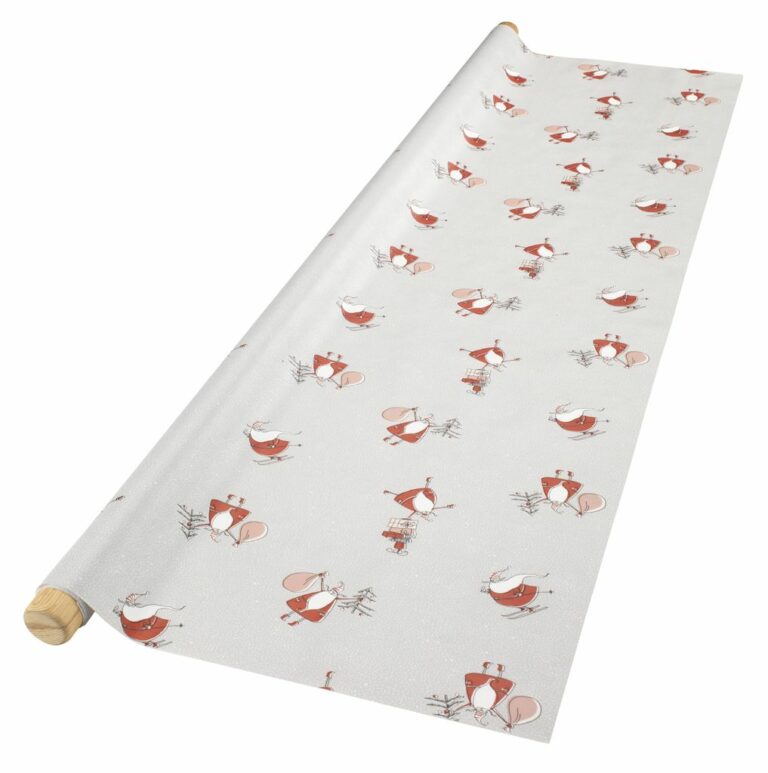 XMAS Vinyl tablecloth HALKA 140cm elves offwhite JYSK