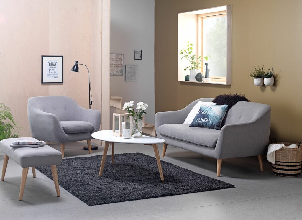 Sofa EGEDAL 2.5seater light grey fabric JYSK