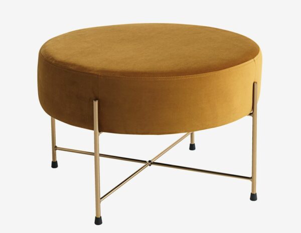 Pouffe PADBORG D.62 curry velvet/gold - Image 2