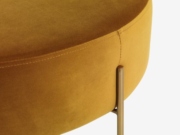 Pouffe PADBORG D.62 curry velvet/gold - Image 4