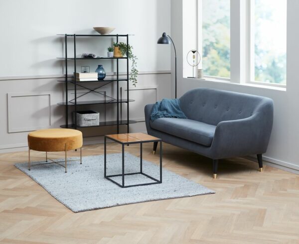 Pouffe PADBORG D.62 curry velvet/gold - Image 3