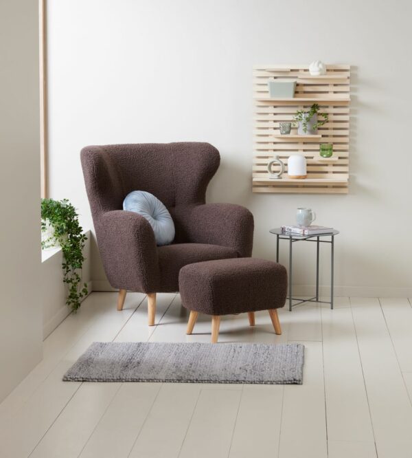 Pouffe VILDSUND 52x41 brown fabric - Image 3
