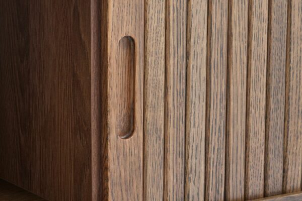 TV bench LYNGVIG 120cm 2 tambour doors dark oak - Image 4