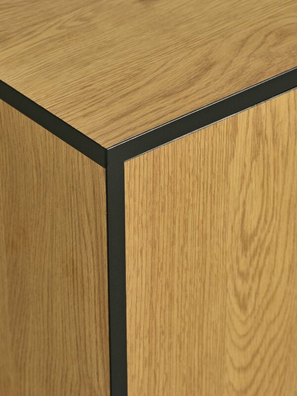 TV bench ODENSE 2 doors 1 drawer oak colour/black - Image 4