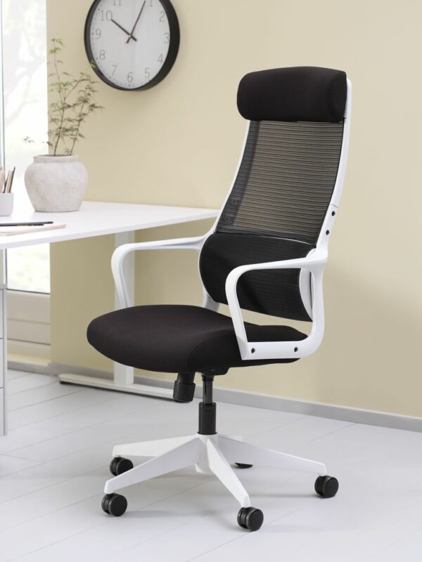 Office chair HEDENSTED black fabric/white - Image 3