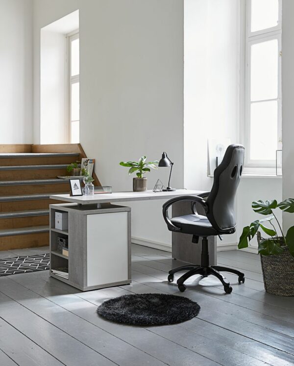 Desk ULLITS 69x140 concrete/high gloss - Image 3