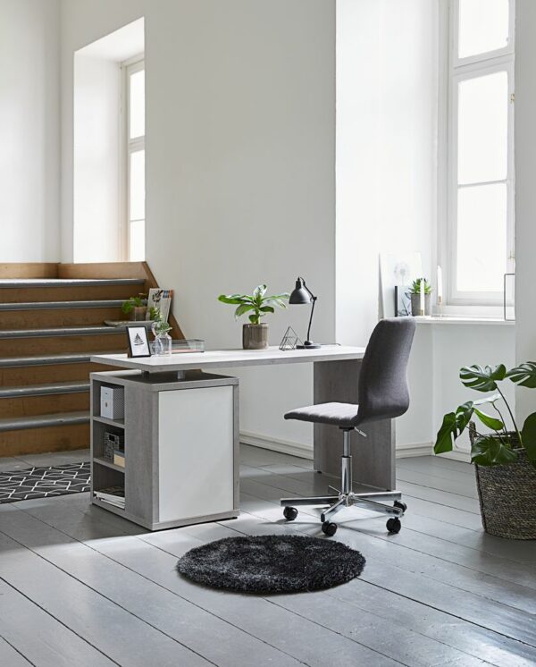 Desk ULLITS 69x140 concrete/high gloss - Image 6