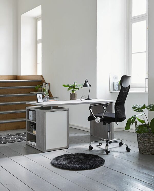 Desk ULLITS 69x140 concrete/high gloss - Image 8