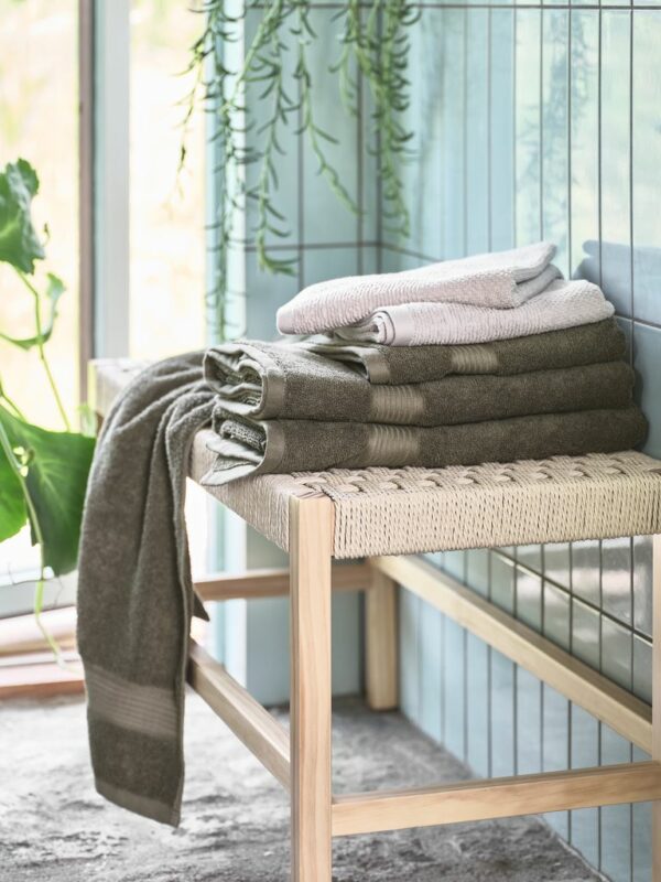Face cloth KARLSTAD 28x30 olive KRONBORG - Image 3