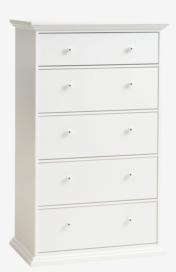 5 drawer chest FREDENSBORG white - Image 2