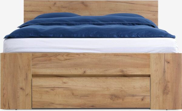 Bed frame LIMFJORDEN 140x200 3 draw. natural oak colour - Image 5