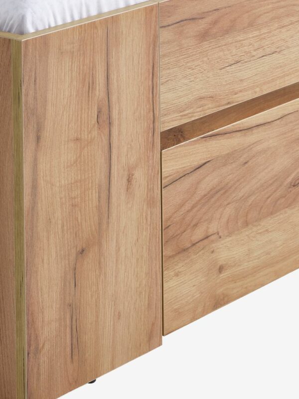 Bed frame LIMFJORDEN 140x200 3 draw. natural oak colour - Image 7