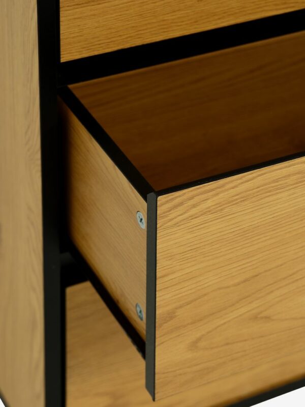 3 drawer chest ODENSE oak colour/black - Image 8