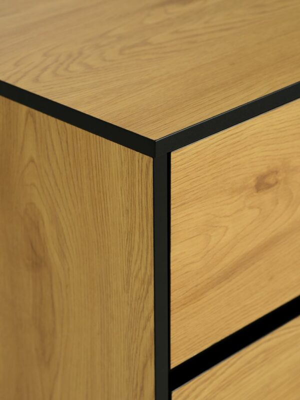 3 drawer chest ODENSE oak colour/black - Image 4