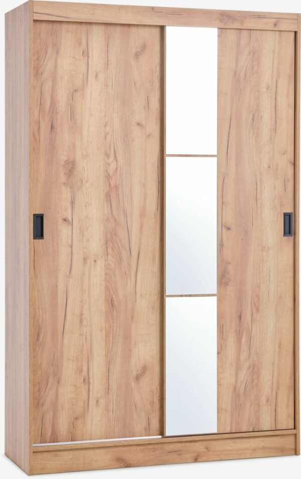 Wardrobe ODDER 120x201 2 sliding doors w/mirror oak - Image 2
