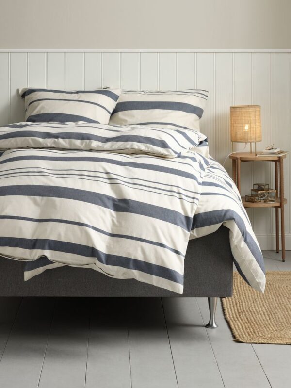 Duvet cover set SILJE Yarn dyed 140x200 navy - Image 6