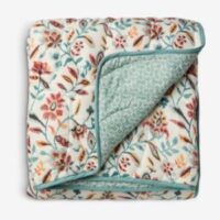 Quilted blanket KAMILLE 140x200 white/petrol
