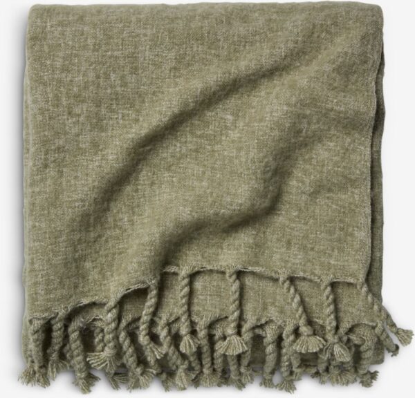 Wool throw REINFANN 130x170 green wool mix - Image 2