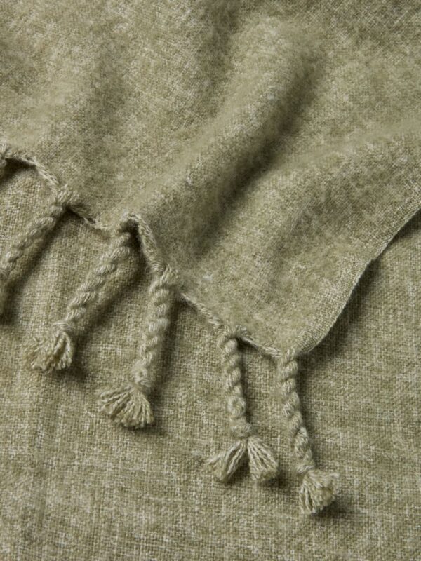 Wool throw REINFANN 130x170 green wool mix - Image 4