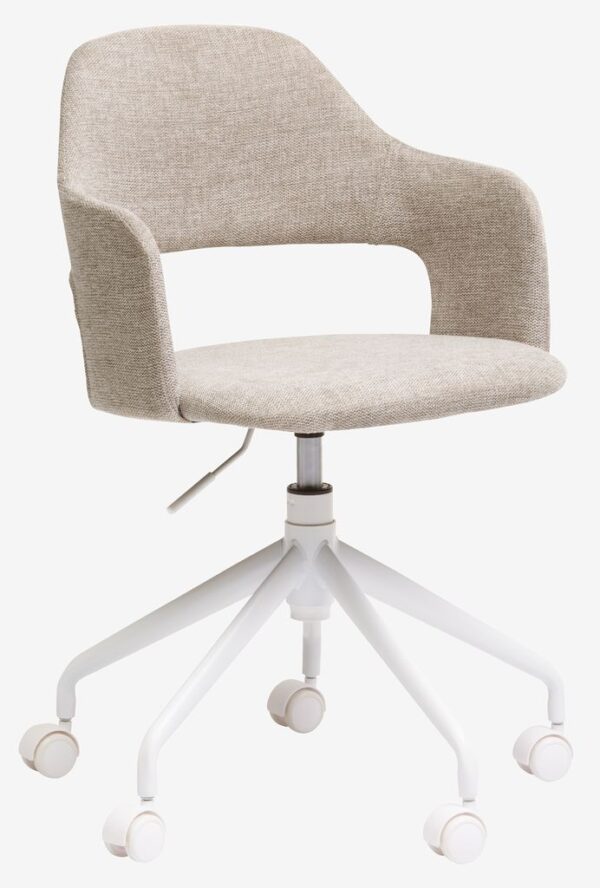 Desk chair REERSLEV sand fabric/white - Image 2