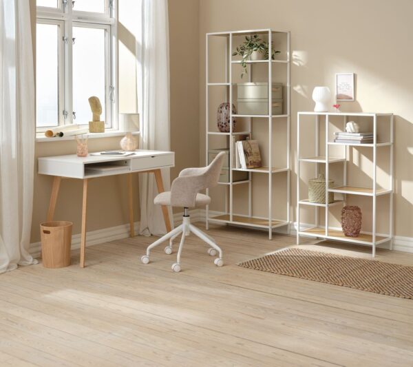 Desk chair REERSLEV sand fabric/white - Image 3