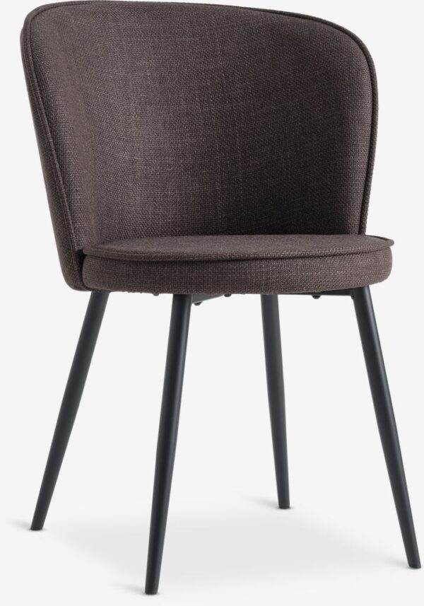 Dining chair RISSKOV dark brown fabric/black - Image 2
